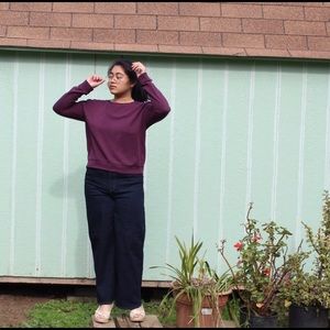 Basic Burgundy Crew Neck Sweater